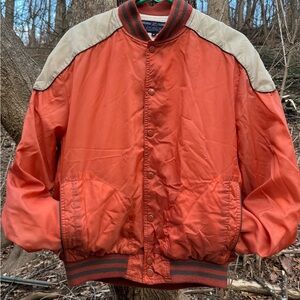 Vintage 1980’s VIP Varsity Jacket Letterman Orange XL Sportswear